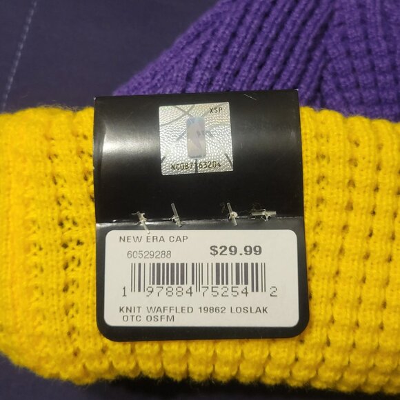 NEW ERA LOS ANGELES LAKERS WAFFLE KNIT BEANIE - Picture 3 of 5